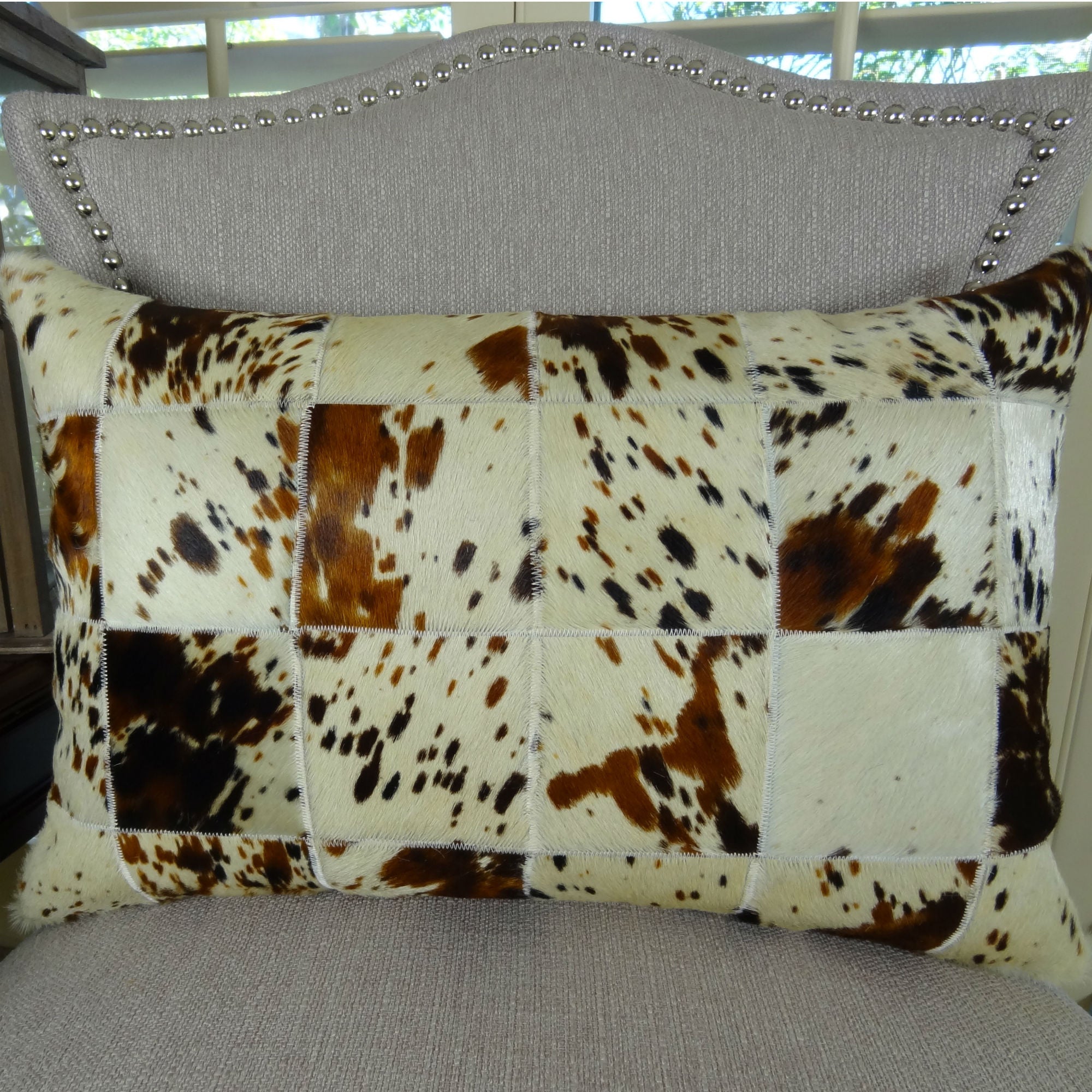 Faux cowhide sales throw pillows